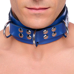 The Red Collier en cuir Ultra Bleu